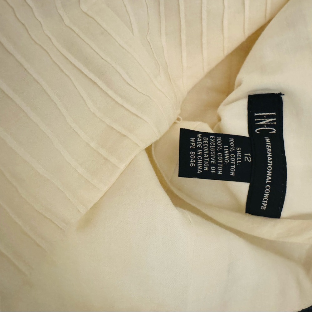 INC Couture White Spagetti Strap Empire Waist Tier Summer‎ Dress Size 12 - Picture 3 of 5